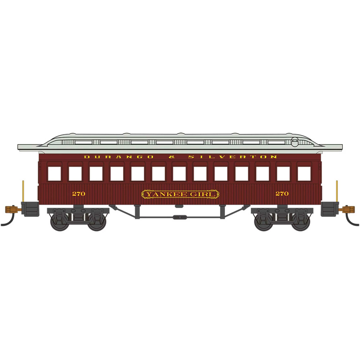 Bachmann Industries HO 1860-1880 Coach Durango & Silverton #270 for Passenger Cars 1 Bachmann Industries HO 1860-1880 Coach Durango & Silverton #270 for Passenger Cars