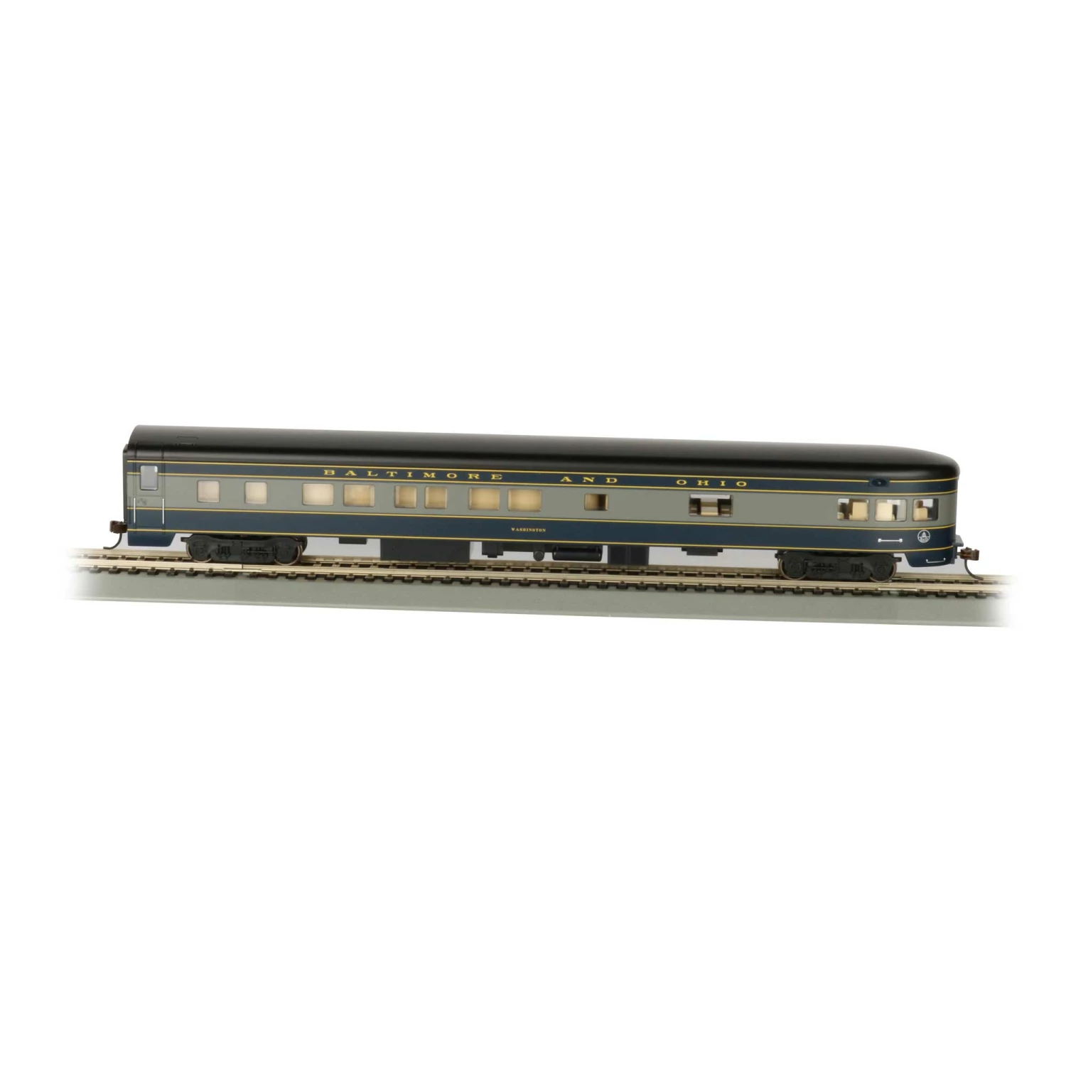 Bachmann Industries HO 85' Smooth Side Observation Car B&O for Passenger Cars 1 Bachmann Industries HO 85' Smooth Side Observation Car B&O for Passenger Cars