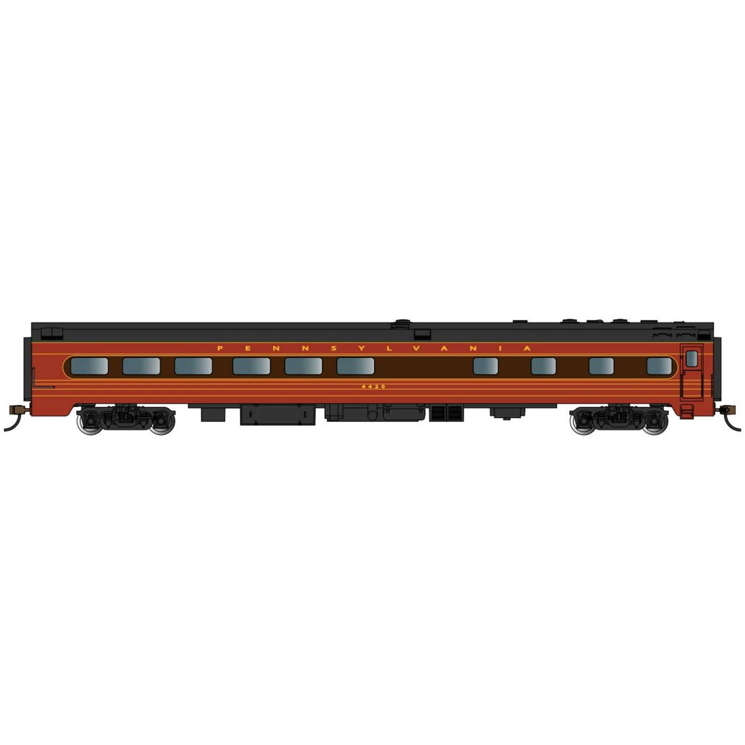 Bachmann Industries HO 85' Dining Car PRR, #4420 - Fleet of Modernism for Passenger Cars 1 Bachmann Industries HO 85' Dining Car PRR, #4420 - Fleet of Modernism for Passenger Cars