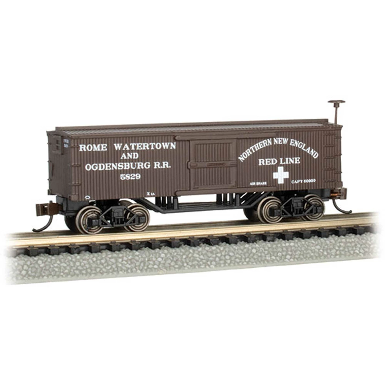 Bachmann Industries N Scale Old Time Box Car Rome Watertown Ogdensburg for Freight Cars 1 Bachmann Industries N Scale Old Time Box Car Rome Watertown Ogdensburg for Freight Cars
