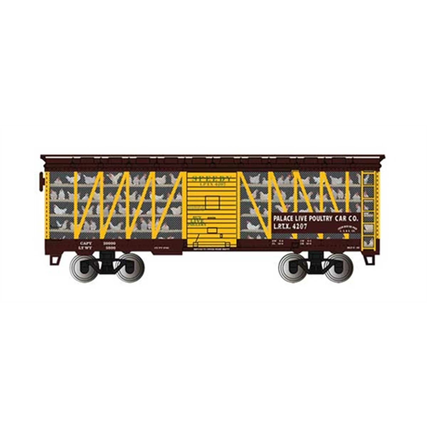 Bachmann Industries HO Trans Car Palace Live Poultry #4207, Brown & Yellow for Freight Cars 1 Bachmann Industries HO Trans Car Palace Live Poultry #4207, Brown & Yellow for Freight Cars