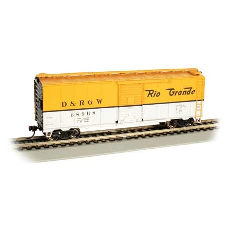 Bachmann Industries HO 40' Box Car D&RGW #68968, Yellow/Silver for Freight Cars 1 Bachmann Industries HO 40' Box Car D&RGW #68968, Yellow/Silver for Freight Cars