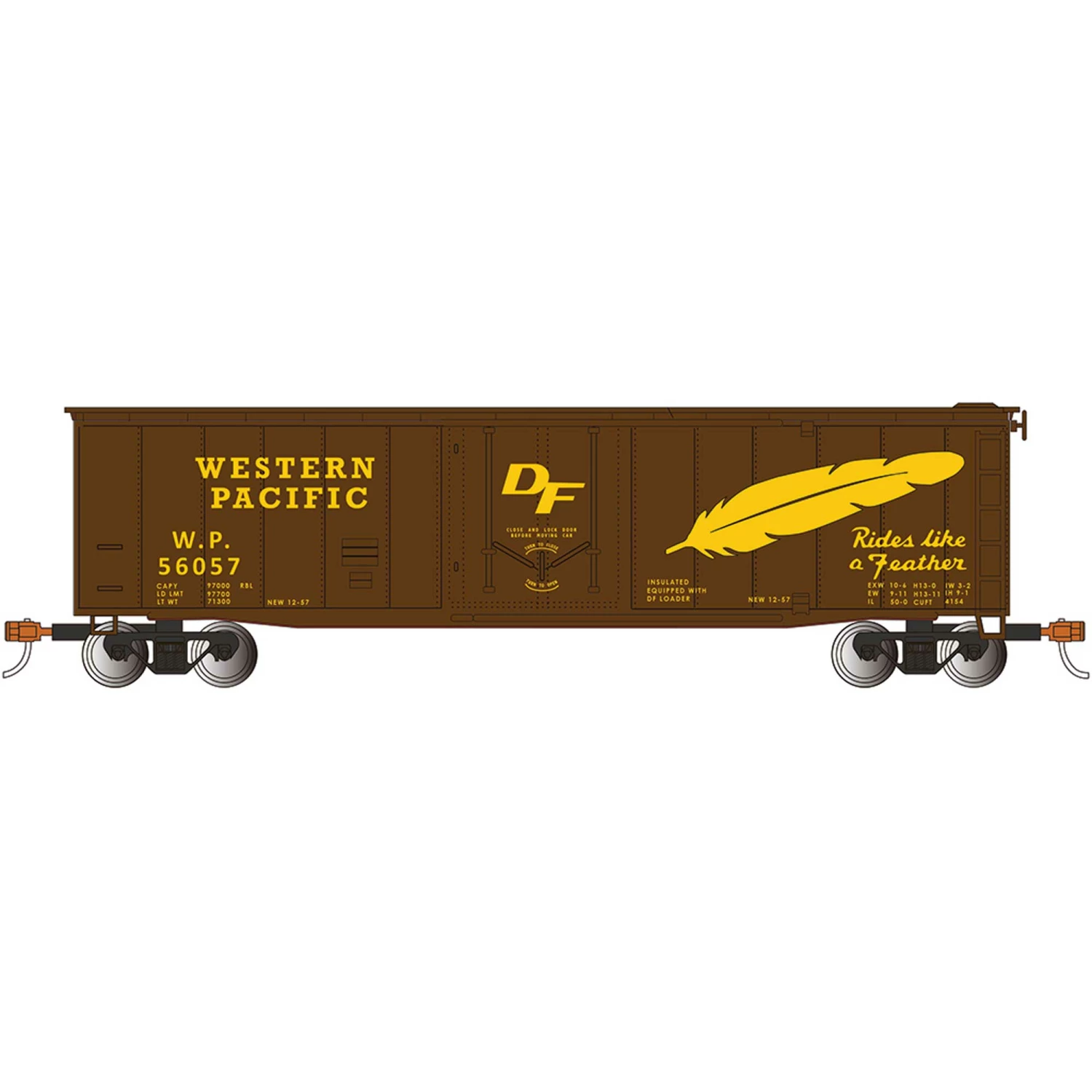 Bachmann Industries N 40' Steel Box WP Feather Car for Freight Cars 1 Bachmann Industries N 40' Steel Box WP Feather Car for Freight Cars