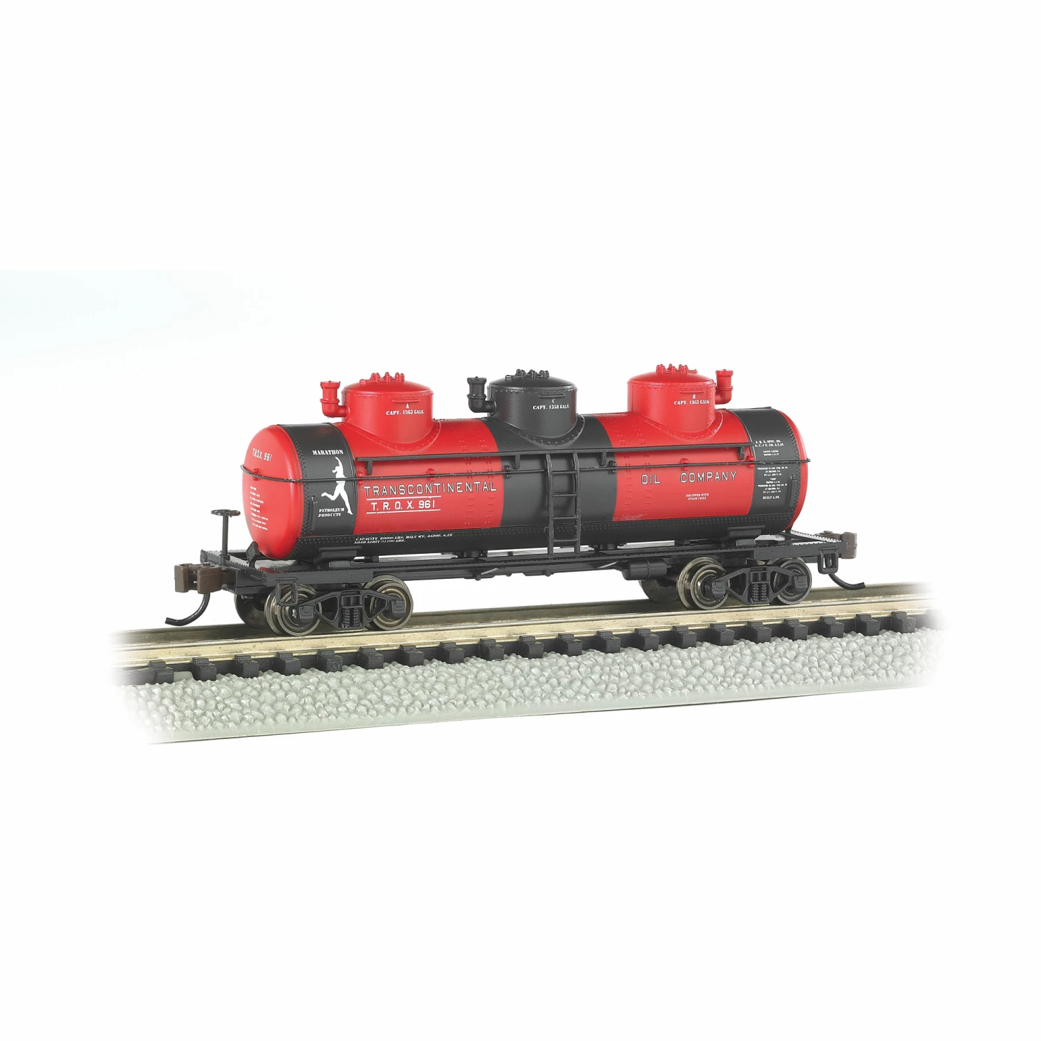 Bachmann Industries N 3-Dome Tank, Transcontinental Oil Co. for Freight Cars 1 Bachmann Industries N 3-Dome Tank, Transcontinental Oil Co. for Freight Cars