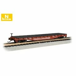 Bachmann Industries N 52' Flat Car PRR, #475465 for Freight Cars