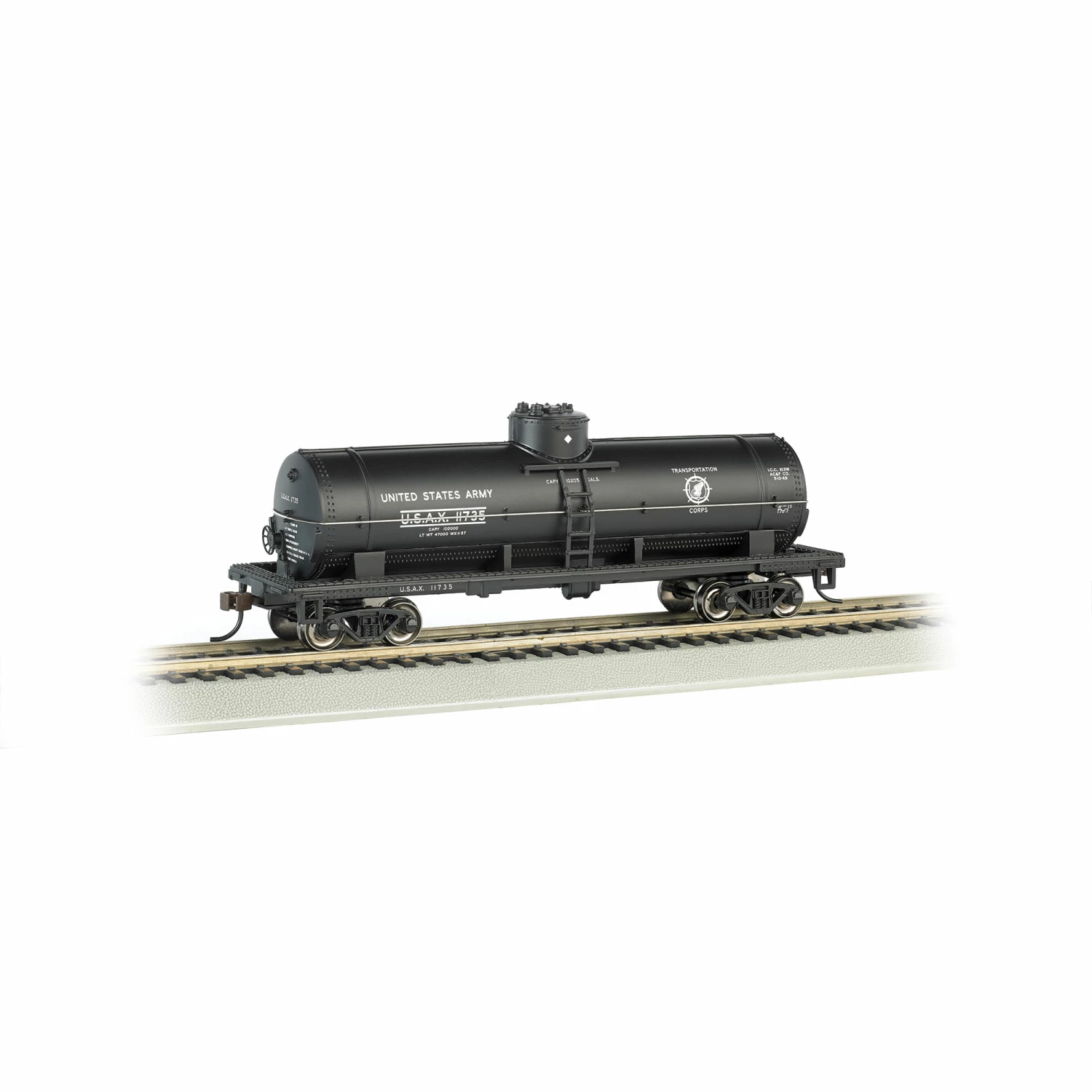 Bachmann Industries HO 40' 1-Dome Tank, US Army for Freight Cars 1 Bachmann Industries HO 40' 1-Dome Tank, US Army for Freight Cars