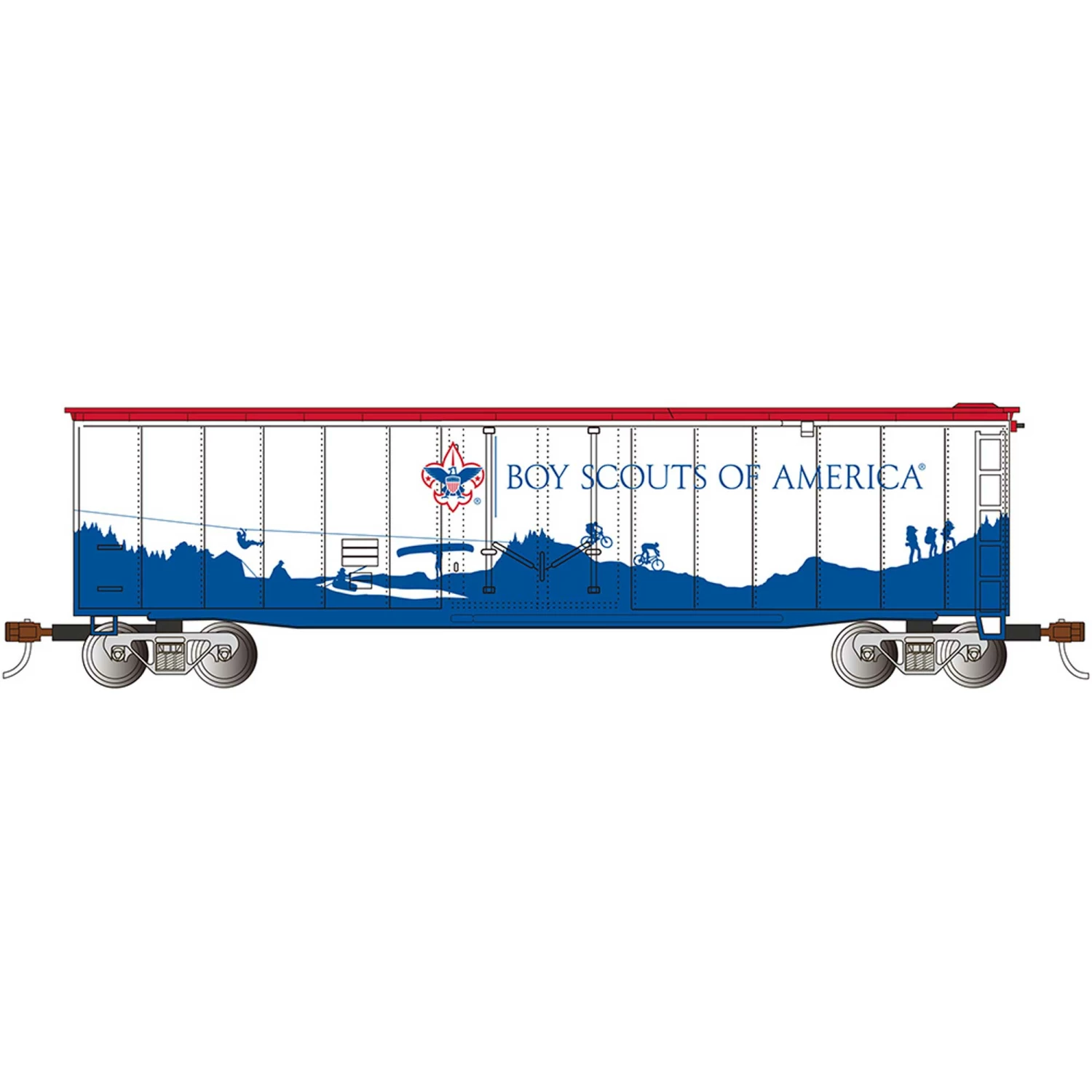 Bachmann Industries HO 50' Plug Door Box BSA Adventure Landscape for Freight Cars 1 Bachmann Industries HO 50' Plug Door Box BSA Adventure Landscape for Freight Cars