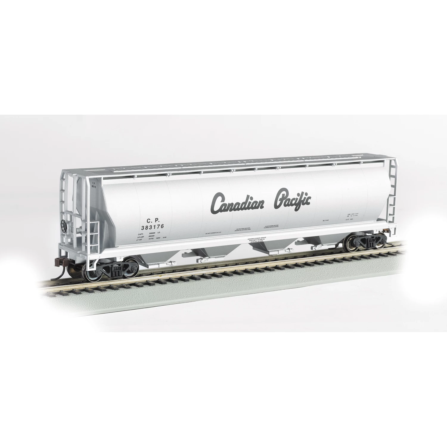 Bachmann Industries HO Cylindrical Hopper, CPR/Silver for Freight Cars 1 Bachmann Industries HO Cylindrical Hopper, CPR/Silver for Freight Cars