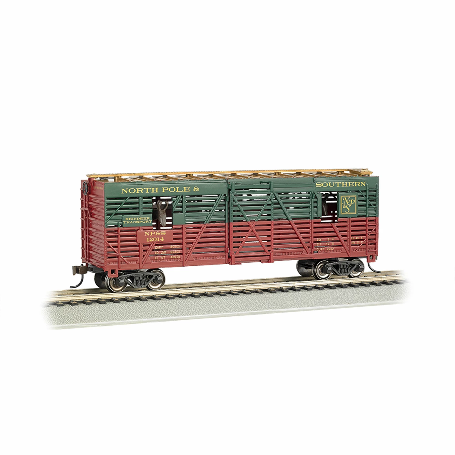 Bachmann Industries HO 40' Animated Stock Car, Christmas/Reindeer for Freight Cars 1 Bachmann Industries HO 40' Animated Stock Car, Christmas/Reindeer for Freight Cars