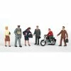 Bachmann Industries HO City People with Motorcycle (7) for Scenery & Accessories