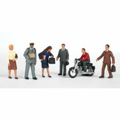 Bachmann Industries HO City People with Motorcycle (7) for Scenery & Accessories