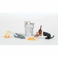 Bachmann Industries HO Cats with Garbage Can (6) for Scenery & Accessories