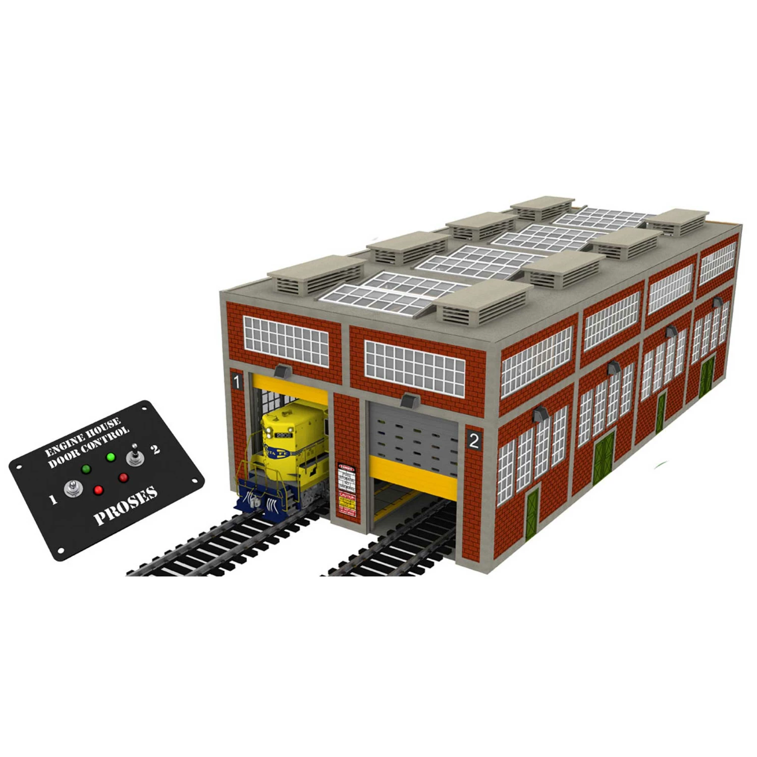 Bachmann Industries O Dual-Stall Modern Engine House with Motorized Doors for Track & Accessories 1 Bachmann Industries O Dual-Stall Modern Engine House with Motorized Doors for Track & Accessories
