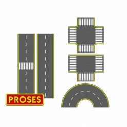 Bachmann Industries HO SCALE UV PRINTED PVC ASPHALT ROAD SET for Track & Accessories