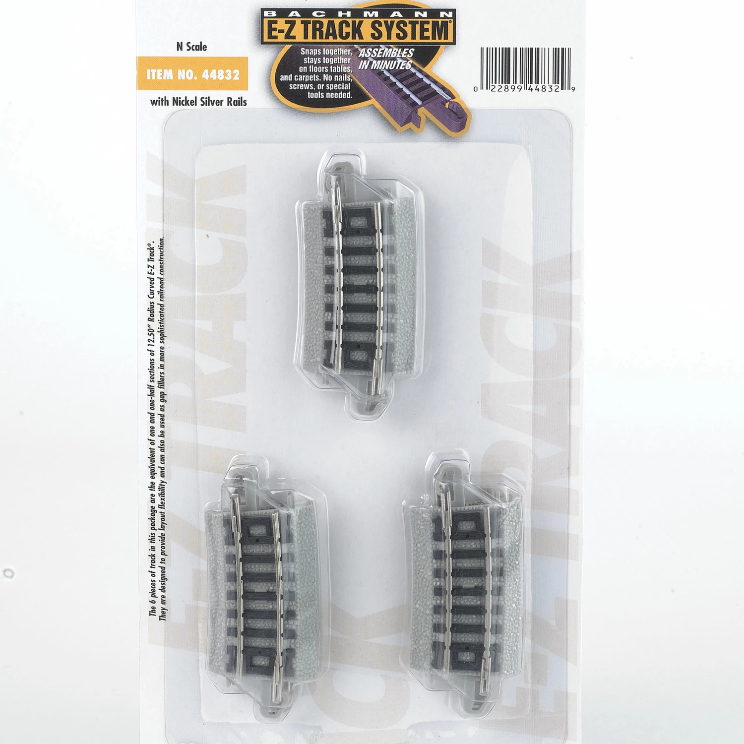 Bachmann Industries N NS EZ 12.5" Raduis 1/4 Curve (6) for Track & Accessories 1 Bachmann Industries N NS EZ 12.5" Raduis 1/4 Curve (6) for Track & Accessories