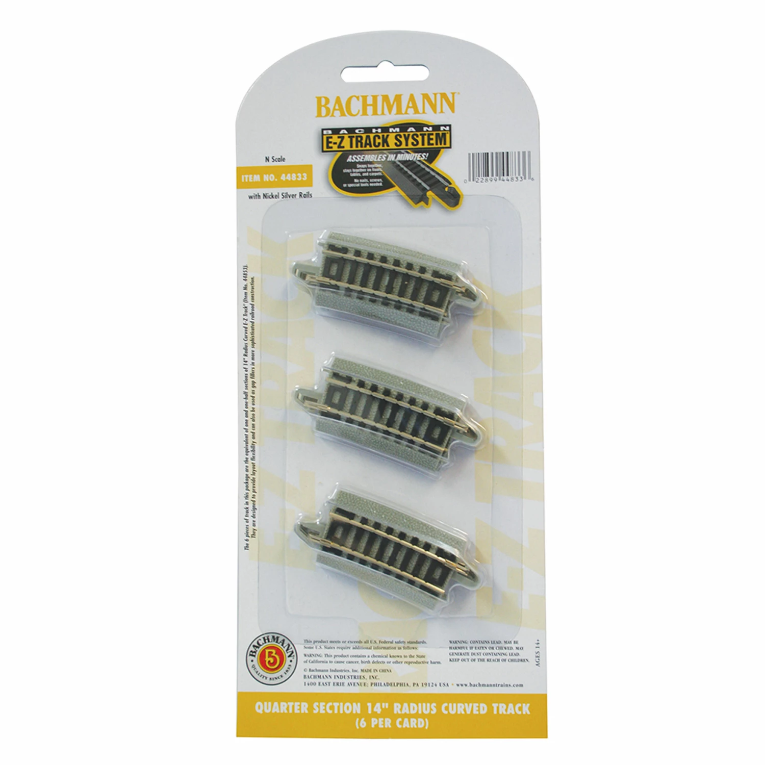 Bachmann Industries N NS EZ Quarter-Section 14" Radius Curve (6) for Track & Accessories 1 Bachmann Industries N NS EZ Quarter-Section 14" Radius Curve (6) for Track & Accessories