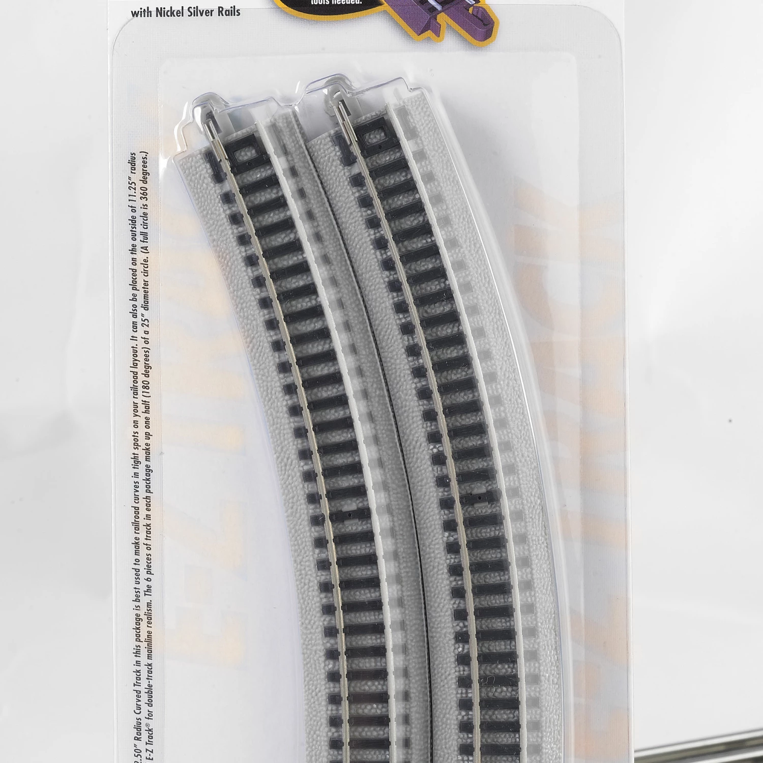 Bachmann Industries N NS EZ 12.5" Radius Curve (6) for Track & Accessories 1 Bachmann Industries N NS EZ 12.5" Radius Curve (6) for Track & Accessories