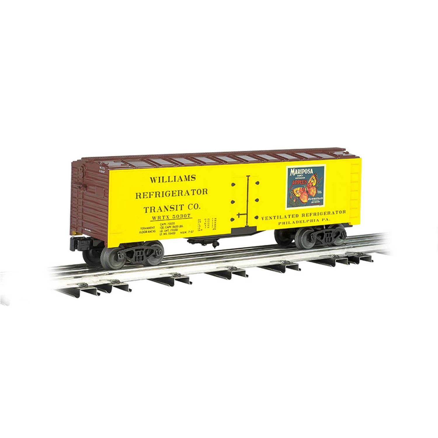 Bachmann Industries O Williams 40' Reefer, Mariposa Apples for Freight Cars 1 Bachmann Industries O Williams 40' Reefer, Mariposa Apples for Freight Cars
