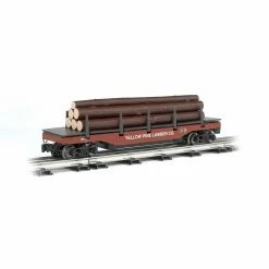 Bachmann Industries O-27 Williams Operating Log Dump Car, Yellow Pine for Freight Cars