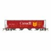 Bachmann Industries HO 4-Bay Cylindrical Hopper with FRED, Canada Grain Red for Freight Cars