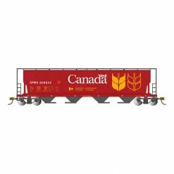 Bachmann Industries HO 4-Bay Cylindrical Hopper with FRED, Canada Grain Red for Freight Cars