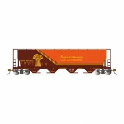 Bachmann Industries HO 4-Bay Cylindrical Hopper with FRED, SKNX Brown & Orange for Freight Cars