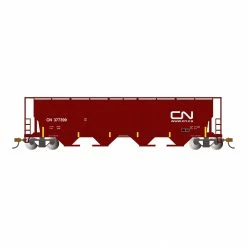 Bachmann Industries HO 4-Bay Cylindrical Hopper with FRED, CN/Oxide Red for Freight Cars