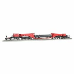 Bachmann Industries HO Spectrum Scnabel with Retort/Cylinder Load, Red/Blk for Freight Cars