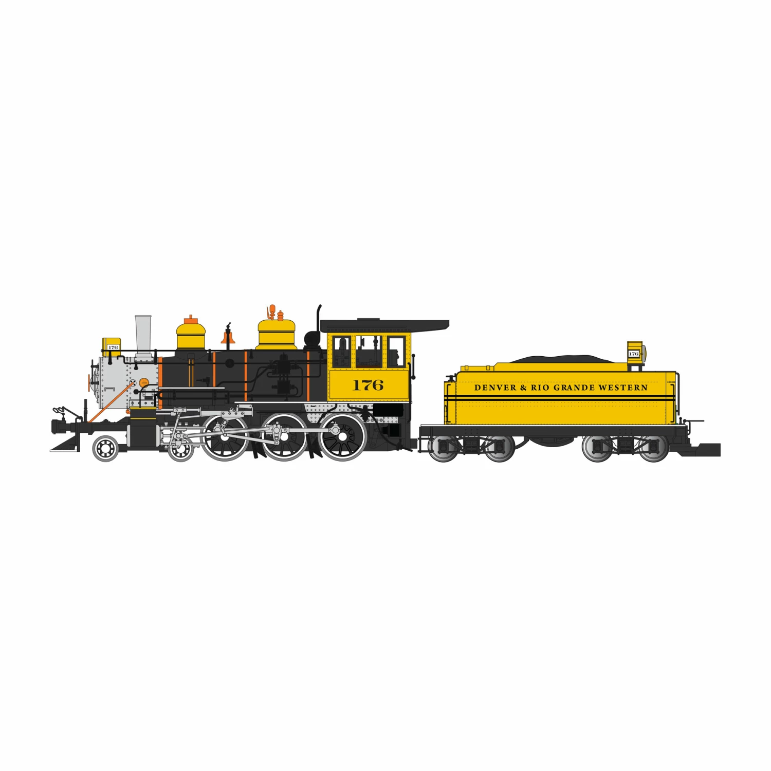 Bachmann Industries G 4-6-0 w Tender D&RGW Bumble Bee for Locomotives 1 Bachmann Industries G 4-6-0 w Tender D&RGW Bumble Bee for Locomotives