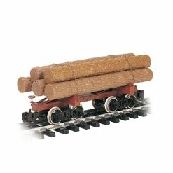 Bachmann Industries G Skeleton Log Car with Logs, Brown for Freight Cars